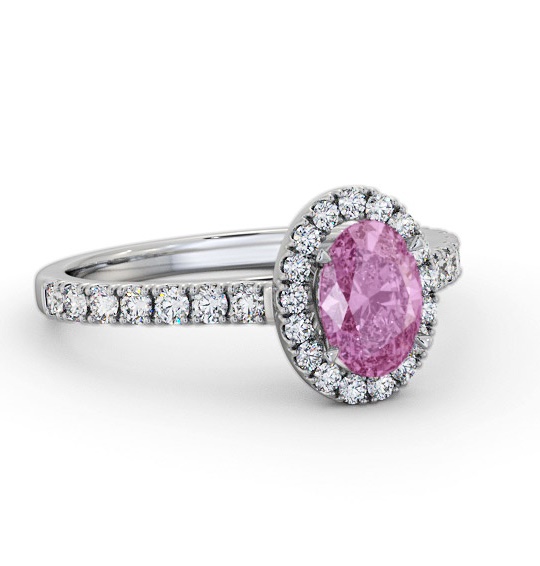 Halo Pink Sapphire and Diamond 1.50ct Ring 18K White Gold GEM74_WG_PS_THUMB2 