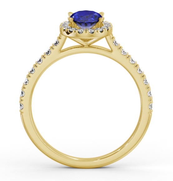 Halo Blue Sapphire and Diamond 1.50ct Ring 18K Yellow Gold GEM74_YG_BS_THUMB1 