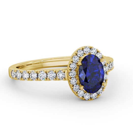 Halo Blue Sapphire and Diamond 1.50ct Ring 9K Yellow Gold GEM74_YG_BS_THUMB1