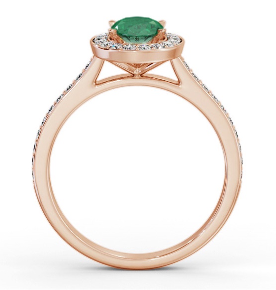 Halo Emerald and Diamond 1.10ct Ring 9K Rose Gold GEM75_RG_EM_THUMB1 