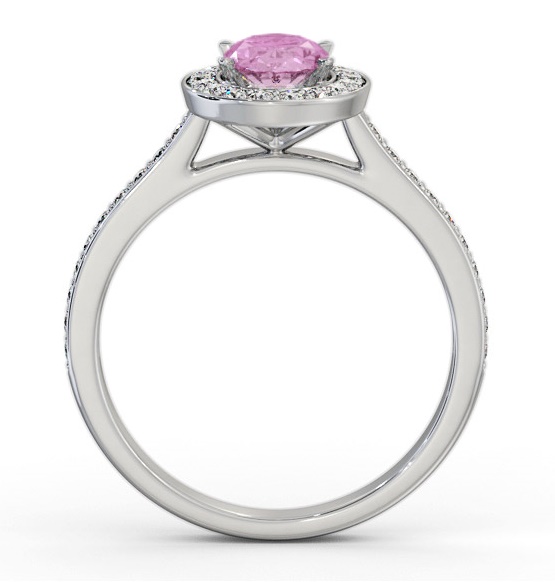 Halo Pink Sapphire and Diamond 1.35ct Ring 18K White Gold GEM75_WG_PS_THUMB1 
