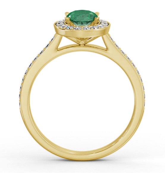 Halo Emerald and Diamond 1.10ct Ring 18K Yellow Gold GEM75_YG_EM_THUMB1 
