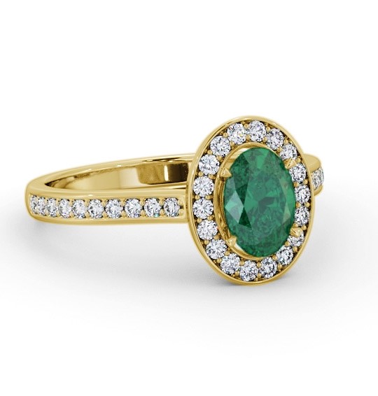 Halo Emerald and Diamond 1.10ct Ring 9K Yellow Gold GEM75_YG_EM_THUMB1