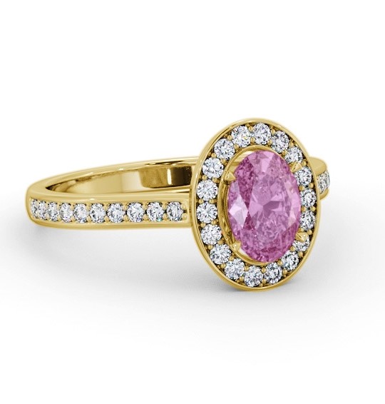 Halo Pink Sapphire and Diamond 1.35ct Ring 9K Yellow Gold GEM75_YG_PS_THUMB1