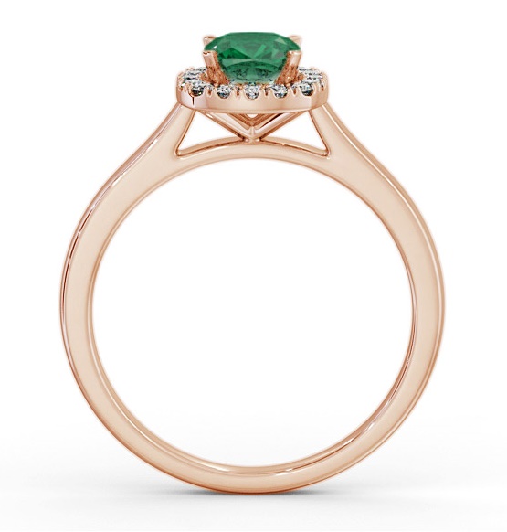 Halo Emerald and Diamond 0.75ct Ring 18K Rose Gold GEM76_RG_EM_THUMB1 