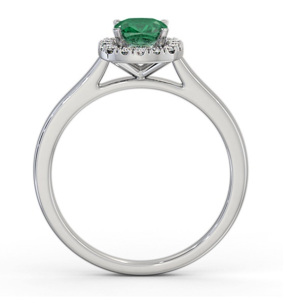 Halo Emerald and Diamond 0.75ct Ring 18K White Gold GEM76_WG_EM_THUMB1 