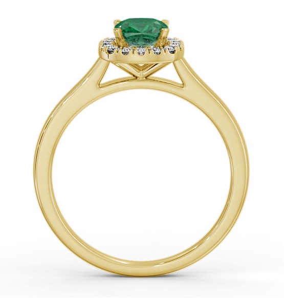 Halo Emerald and Diamond 0.75ct Ring 18K Yellow Gold GEM76_YG_EM_THUMB1 
