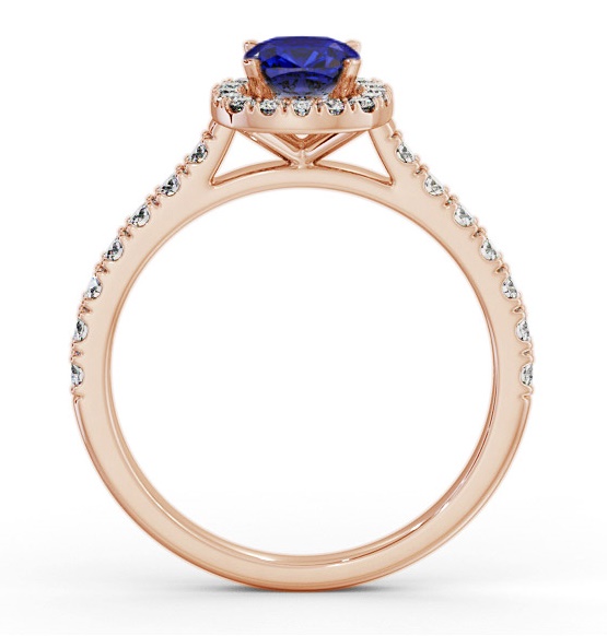 Halo Blue Sapphire and Diamond 1.20ct Ring 9K Rose Gold GEM77_RG_BS_THUMB1 