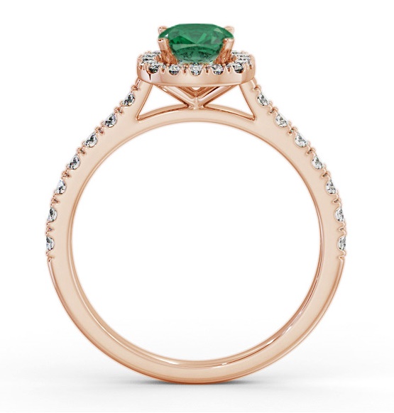 Halo Emerald and Diamond 1.05ct Ring 9K Rose Gold GEM77_RG_EM_THUMB1 