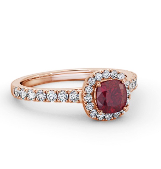 Halo Ruby and Diamond 1.20ct Ring 18K Rose Gold GEM77_RG_RU_THUMB2 