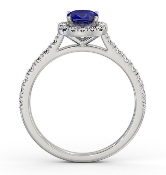 Halo Blue Sapphire and Diamond 1.20ct Ring 18K White Gold GEM77_WG_BS_THUMB1 