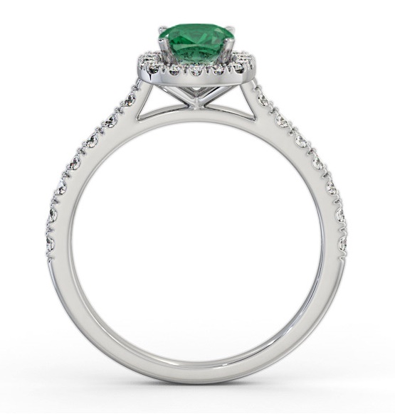 Halo Emerald and Diamond 1.05ct Ring 9K White Gold GEM77_WG_EM_THUMB1 