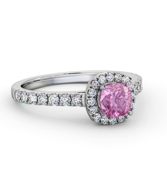 Halo Pink Sapphire and Diamond 1.20ct Ring 18K White Gold GEM77_WG_PS_THUMB2 