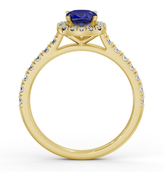 Halo Blue Sapphire and Diamond 1.20ct Ring 18K Yellow Gold GEM77_YG_BS_THUMB1 