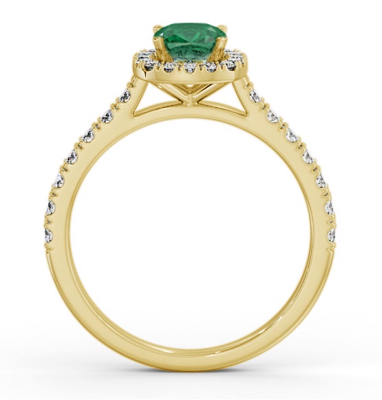 Halo Emerald and Diamond 1.05ct Ring 9K Yellow Gold GEM77_YG_EM_THUMB1 