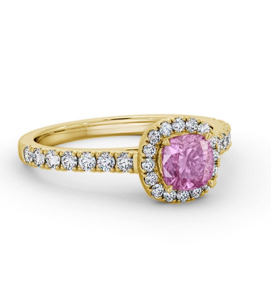 Halo Pink Sapphire and Diamond 1.20ct Ring 9K Yellow Gold GEM77_YG_PS_THUMB1