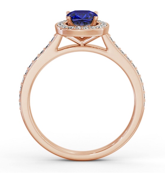 Halo Blue Sapphire and Diamond 1.05ct Ring 9K Rose Gold GEM78_RG_BS_THUMB1 
