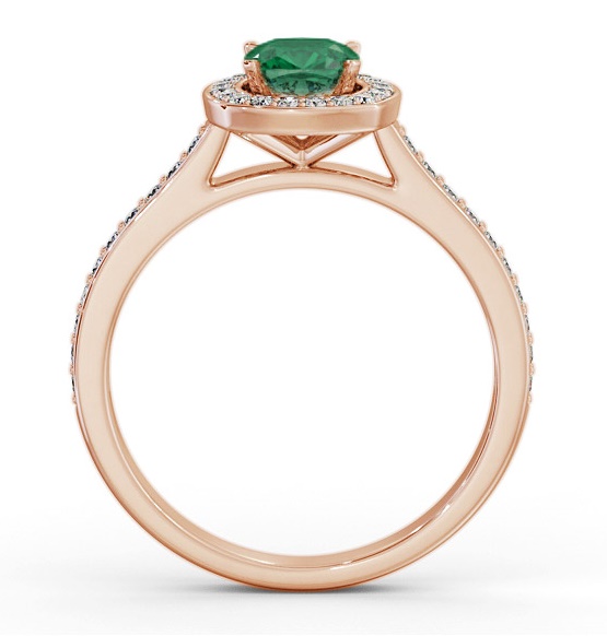 Halo Emerald and Diamond 0.90ct Ring 18K Rose Gold GEM78_RG_EM_THUMB1 
