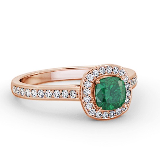 Halo Emerald and Diamond 0.90ct Ring 9K Rose Gold GEM78_RG_EM_THUMB1