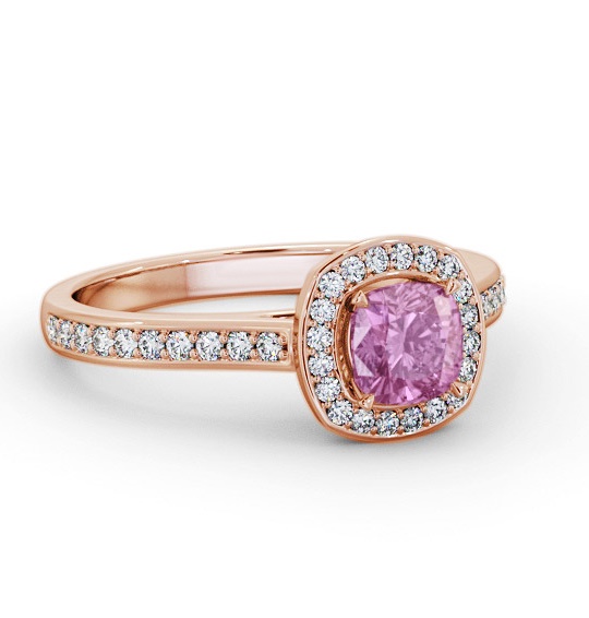 Halo Pink Sapphire and Diamond 1.05ct Ring 9K Rose Gold GEM78_RG_PS_THUMB1