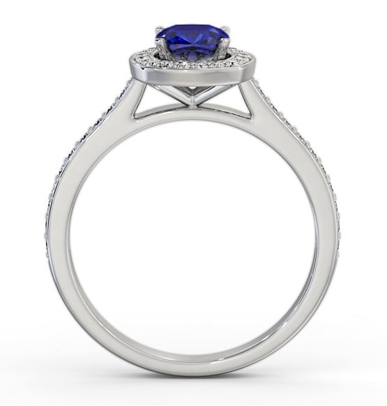 Halo Blue Sapphire and Diamond 1.05ct Ring 18K White Gold GEM78_WG_BS_THUMB1 
