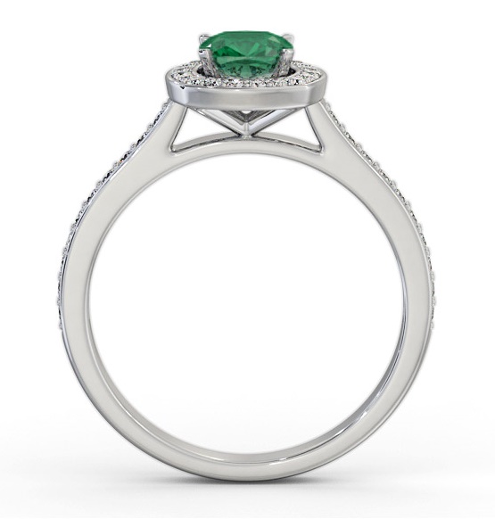 Halo Emerald and Diamond 0.90ct Ring 9K White Gold GEM78_WG_EM_THUMB1 