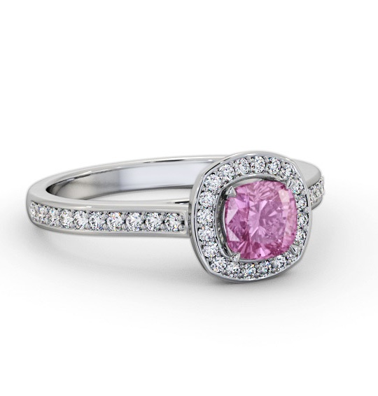 Halo Pink Sapphire and Diamond 1.05ct Ring 18K White Gold GEM78_WG_PS_THUMB2 