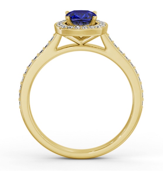 Halo Blue Sapphire and Diamond 1.05ct Ring 18K Yellow Gold GEM78_YG_BS_THUMB1 