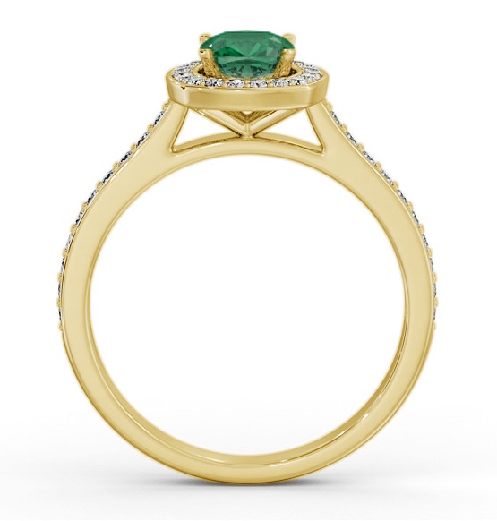 Halo Emerald and Diamond 0.90ct Ring 9K Yellow Gold GEM78_YG_EM_THUMB1 