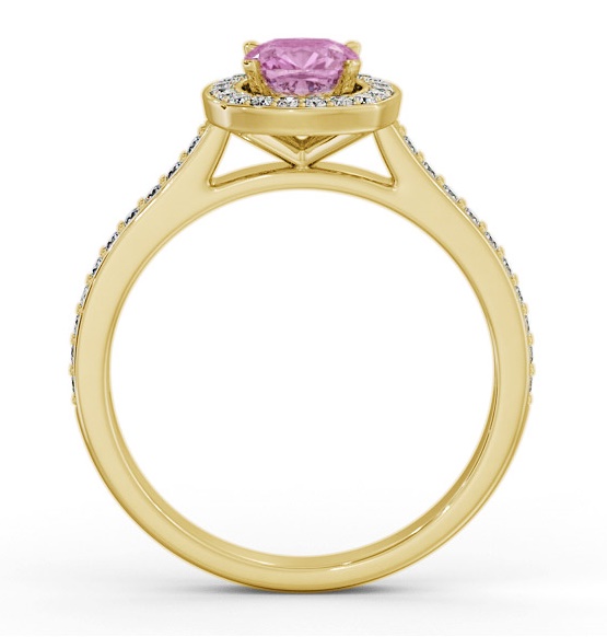 Halo Pink Sapphire and Diamond 1.05ct Ring 18K Yellow Gold GEM78_YG_PS_THUMB1 