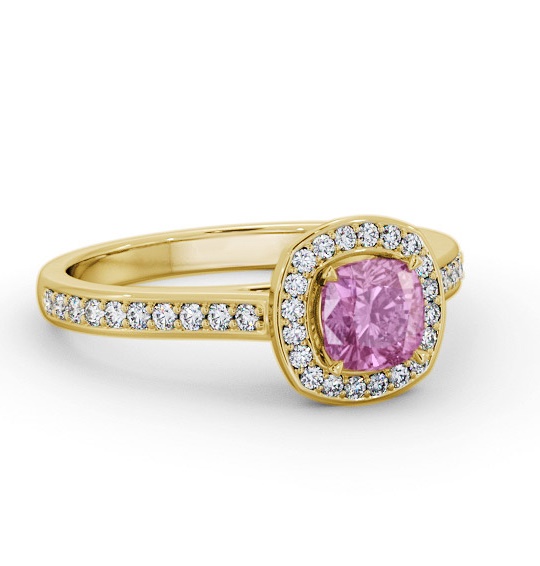 Halo Pink Sapphire and Diamond 1.05ct Ring 9K Yellow Gold GEM78_YG_PS_THUMB1