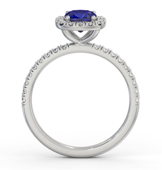 Halo Blue Sapphire and Diamond 1.45ct Ring 18K White Gold GEM79_WG_BS_THUMB1 