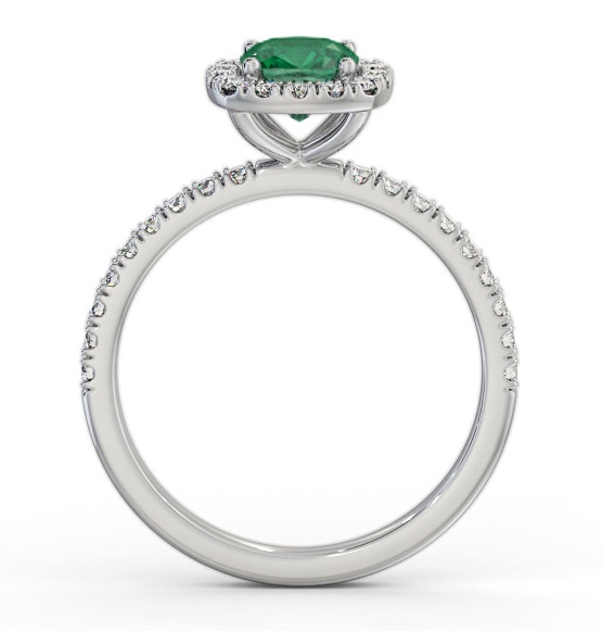 Halo Emerald and Diamond 1.20ct Ring Palladium GEM79_WG_EM_THUMB1 