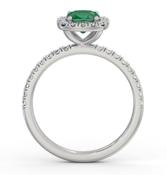 Halo Emerald and Diamond 1.20ct Ring 18K White Gold GEM79_WG_EM_THUMB1 