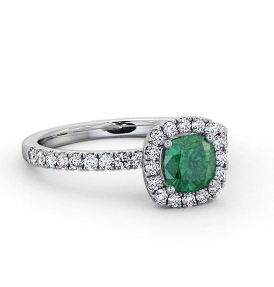 Halo Emerald and Diamond 1.20ct Ring 9K White Gold GEM79_WG_EM_THUMB1
