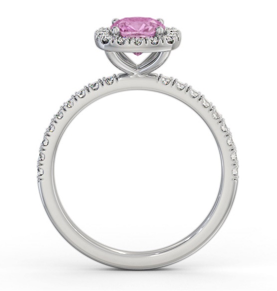 Halo Pink Sapphire and Diamond 1.45ct Ring 18K White Gold GEM79_WG_PS_THUMB1 