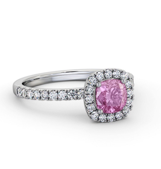 Halo Pink Sapphire and Diamond 1.45ct Ring 18K White Gold GEM79_WG_PS_THUMB1