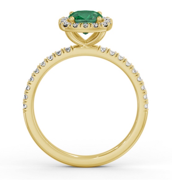 Halo Emerald and Diamond 1.20ct Ring 18K Yellow Gold GEM79_YG_EM_THUMB1 