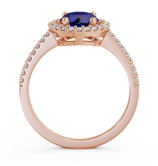 Halo Blue Sapphire and Diamond 1.20ct Ring 9K Rose Gold GEM7_RG_BS_THUMB1 