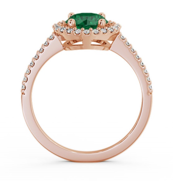 Halo Emerald and Diamond 0.95ct Ring 18K Rose Gold GEM7_RG_EM_THUMB1 