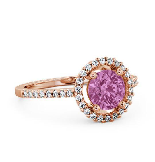 Halo Pink Sapphire and Diamond 1.20ct Ring 18K Rose Gold GEM7_RG_PS_THUMB1