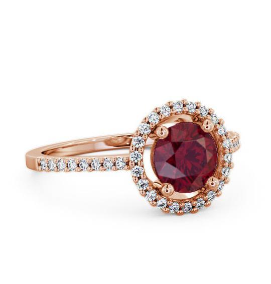 Halo Ruby and Diamond 1.20ct Ring 18K Rose Gold GEM7_RG_RU_THUMB1