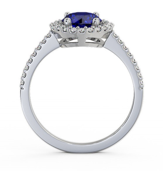 Halo Blue Sapphire and Diamond 1.20ct Ring 18K White Gold GEM7_WG_BS_THUMB1 