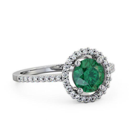 Halo Emerald and Diamond 0.95ct Ring Platinum GEM7_WG_EM_THUMB2 