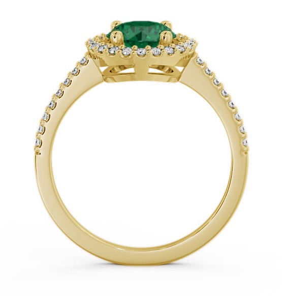 Halo Emerald and Diamond 0.95ct Ring 9K Yellow Gold GEM7_YG_EM_THUMB1 