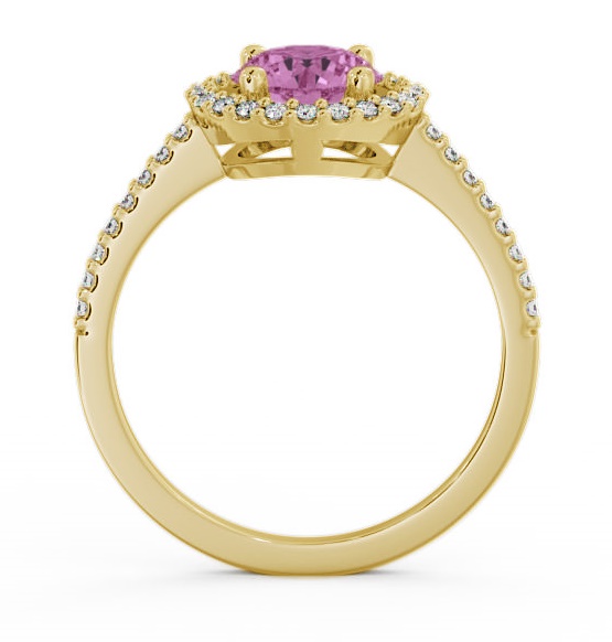 Halo Pink Sapphire and Diamond 1.20ct Ring 9K Yellow Gold GEM7_YG_PS_THUMB1 