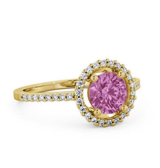 Halo Pink Sapphire and Diamond 1.20ct Ring 9K Yellow Gold GEM7_YG_PS_THUMB2 