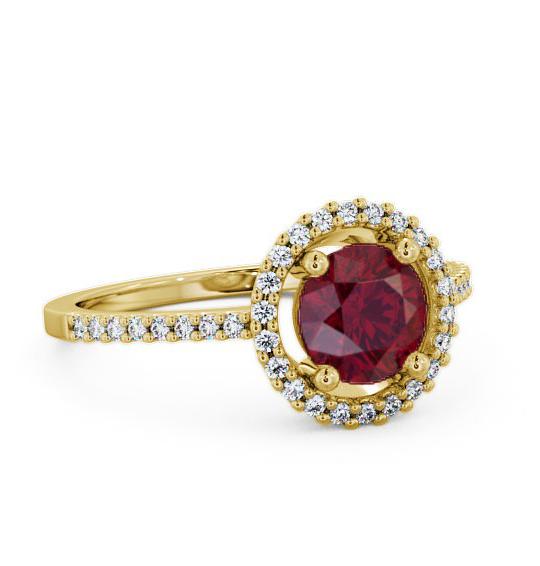 Halo Ruby and Diamond 1.20ct Ring 18K Yellow Gold GEM7_YG_RU_THUMB1