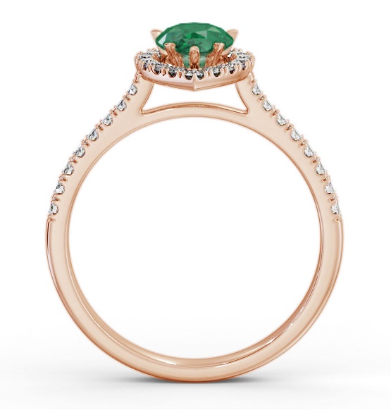 Halo Emerald and Diamond 1.05ct Ring 18K Rose Gold GEM80_RG_EM_THUMB1 