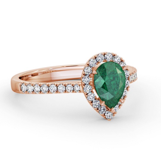Halo Emerald and Diamond 1.05ct Ring 9K Rose Gold GEM80_RG_EM_THUMB2 